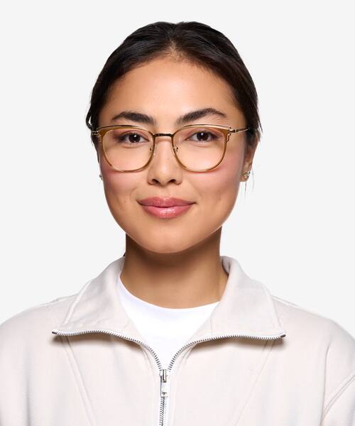 Clear Yellow Gold Moving -  Acetate Eyeglasses