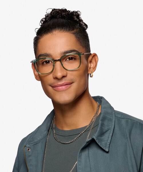 Tonight Clear Green Gold AcétateMontures de lunettes de vue pour Hommes d'EyeBuyDirect