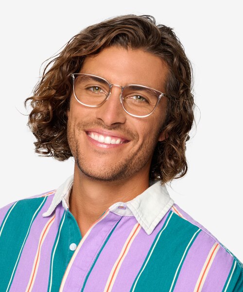 Midland Clear Purple Gold AcetateEyeglass Frames for Men from EyeBuyDirect