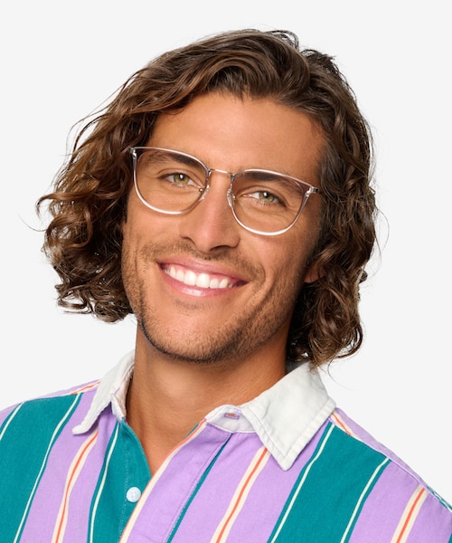 Midland Clear Purple Gold AcetateEyeglass Frames for Men from EyeBuyDirect