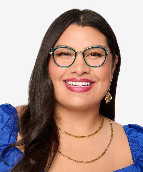 Tonic Teal Gold AcetateEyeglass Frames for Women from EyeBuyDirect