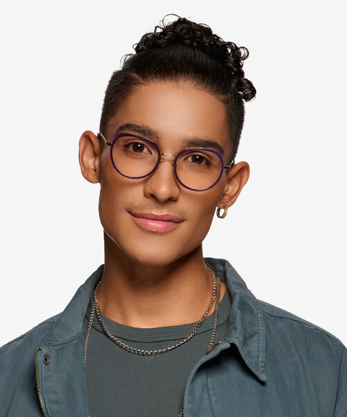 Lonsdale Clear Purple Light Gold AcetateEyeglass Frames for Men from EyeBuyDirect