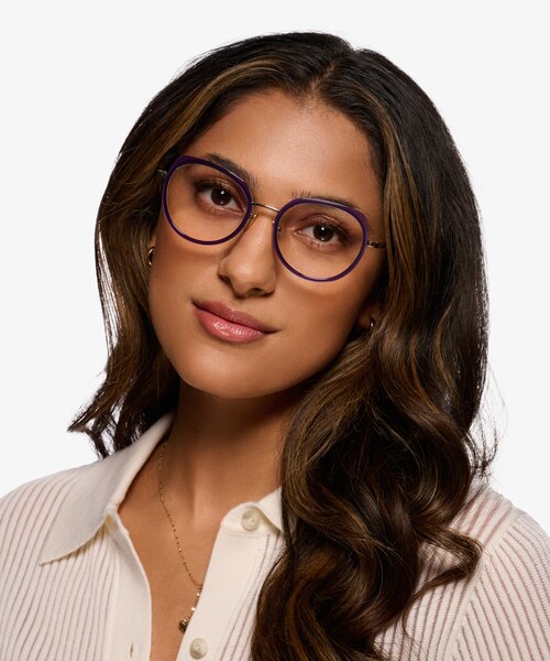 Lonsdale Clear Purple Light Gold AcetateEyeglass Frames for Women from EyeBuyDirect