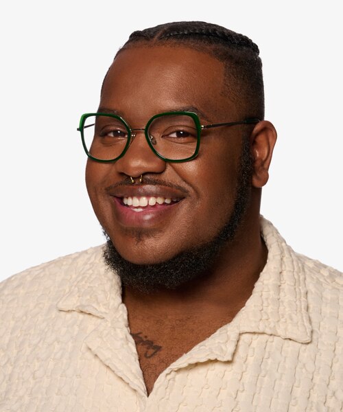Bourdon Green Silver AcetateEyeglass Frames for Men from EyeBuyDirect