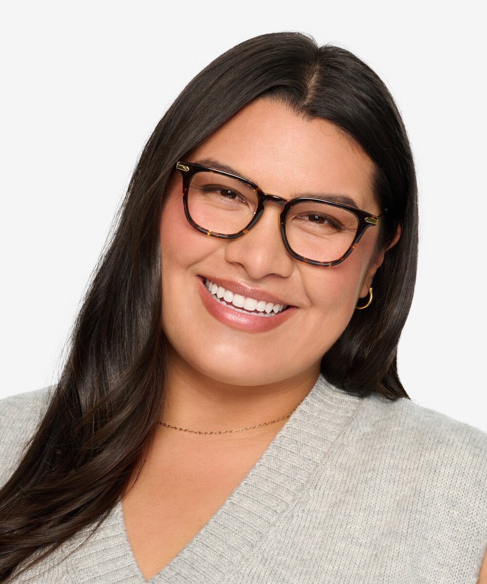 Hayes Square Tortoise Gold Full Rim Eyeglasses | Eyebuydirect