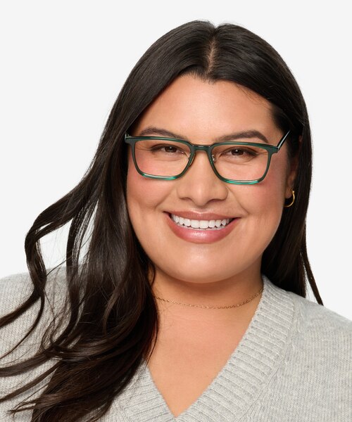 Pierce Dark Green AcetateEyeglass Frames for Women from EyeBuyDirect