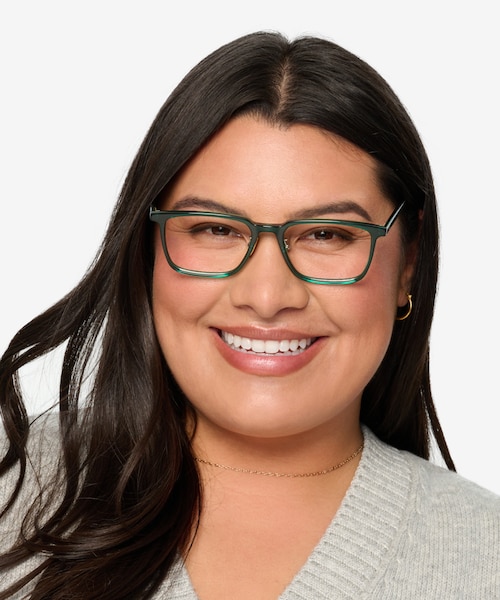 Pierce Dark Green AcetateEyeglass Frames for Women from EyeBuyDirect