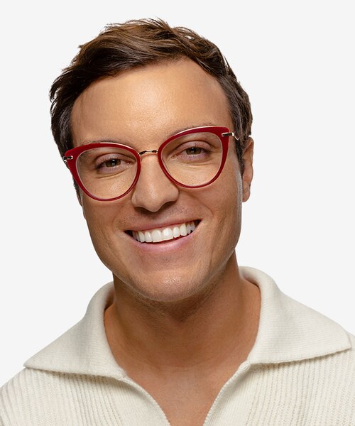Dauphine Burgundy Rose Gold AcetateEyeglass Frames for Men from EyeBuyDirect