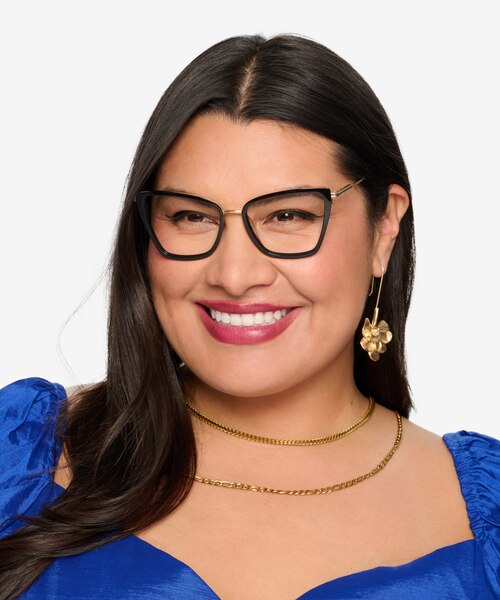 Jacqueline Black Gold AcetateEyeglass Frames for Women from EyeBuyDirect