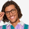 Hollis Tortoise Gold AcétateMontures de lunettes de vue pour Hommes d'EyeBuyDirect