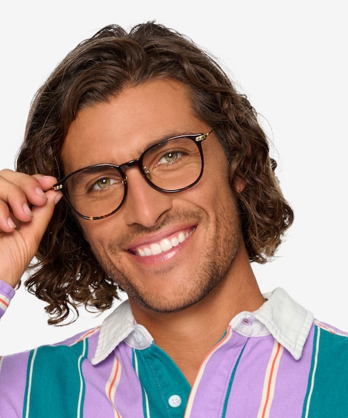 Hollis Tortoise Gold AcetateEyeglass Frames for Men from EyeBuyDirect