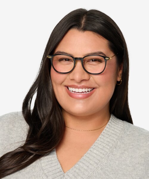 Hollis Black Gold AcetateEyeglass Frames for Women from EyeBuyDirect