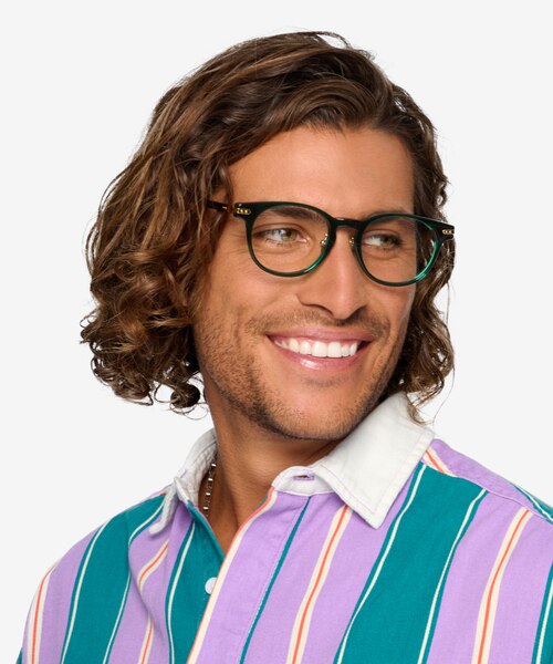 Hathaway Green &Gold AcetateEyeglass Frames for Men from EyeBuyDirect