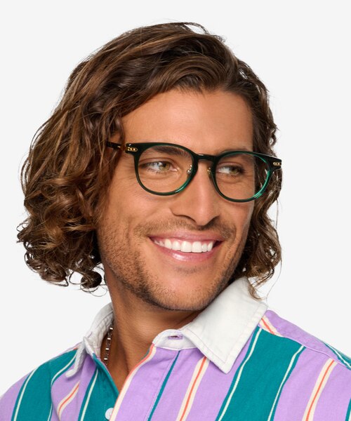 Hathaway Green &Gold AcetateEyeglass Frames for Men from EyeBuyDirect