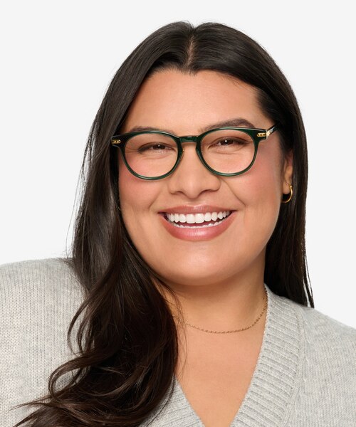 Hathaway Green &Gold AcetateEyeglass Frames for Women from EyeBuyDirect