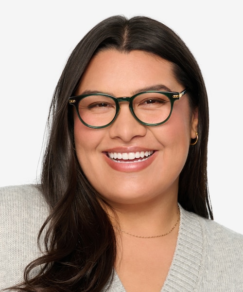 Hathaway Green &Gold AcetateEyeglass Frames for Women from EyeBuyDirect