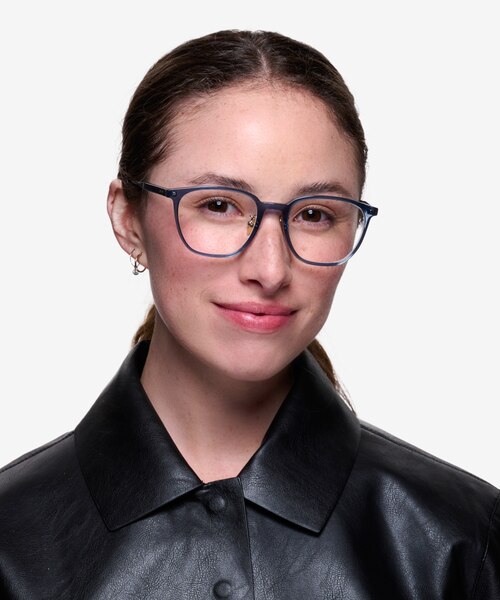 Hunter Clear Blue AcetateEyeglass Frames for Women from EyeBuyDirect