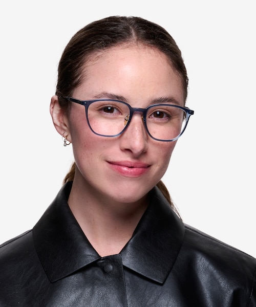 Hunter Clear Blue AcetateEyeglass Frames for Women from EyeBuyDirect