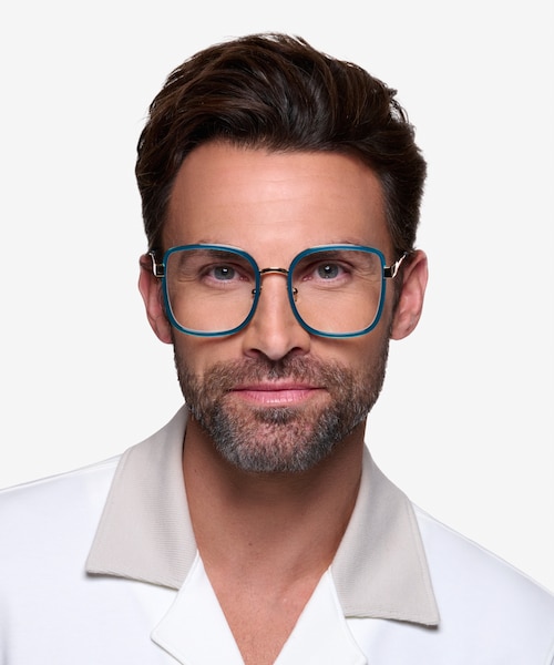 Margot Teal Gold AcetateEyeglass Frames for Men from EyeBuyDirect