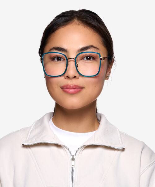 Teal Gold Margot -  Acetate Eyeglasses