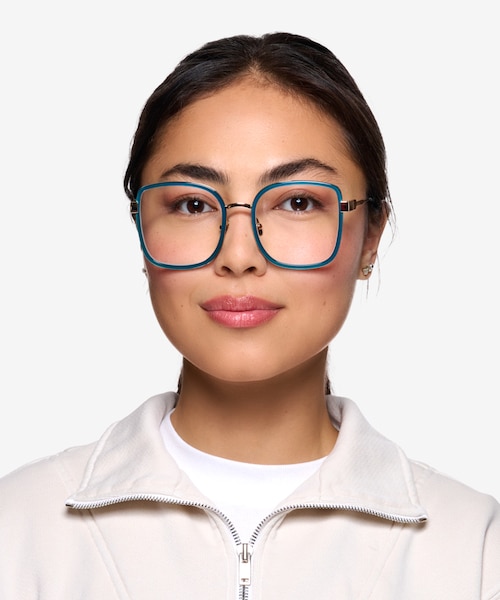 Margot Teal Gold AcetateEyeglass Frames for Women from EyeBuyDirect