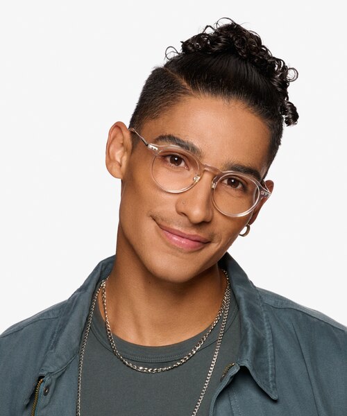 Tilly Clear Gold AcetateEyeglass Frames for Men from EyeBuyDirect