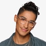 Tilly Clear Gold AcetateEyeglass Frames for Men from EyeBuyDirect