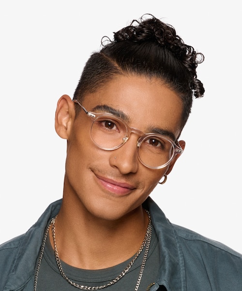 Tilly Clear Gold AcetateEyeglass Frames for Men from EyeBuyDirect