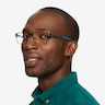 Victory Matte Black Blue Carbon-fiberEyeglass Frames for Men from EyeBuyDirect
