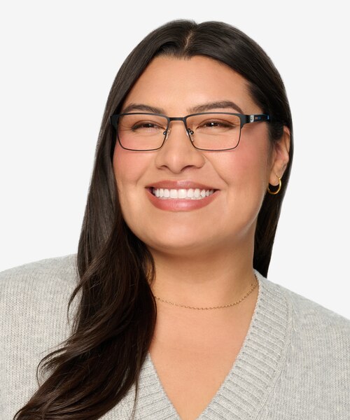 Victory Matte Black Blue Carbon-fiberEyeglass Frames for Women from EyeBuyDirect