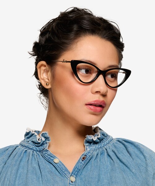 Evermore Noir AcétateMontures de lunettes de vue pour Femmes d'EyeBuyDirect