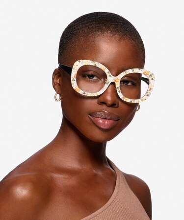 Yellow Floral Paeonia -  Acetate Eyeglasses