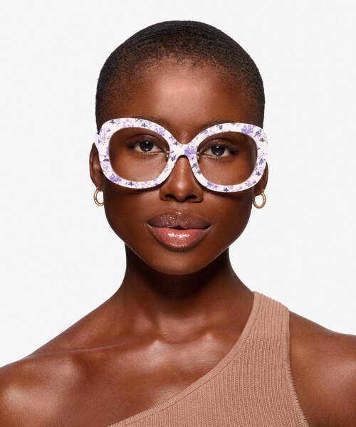 Paeonia Purple Floral AcetateEyeglass Frames for Women from EyeBuyDirect