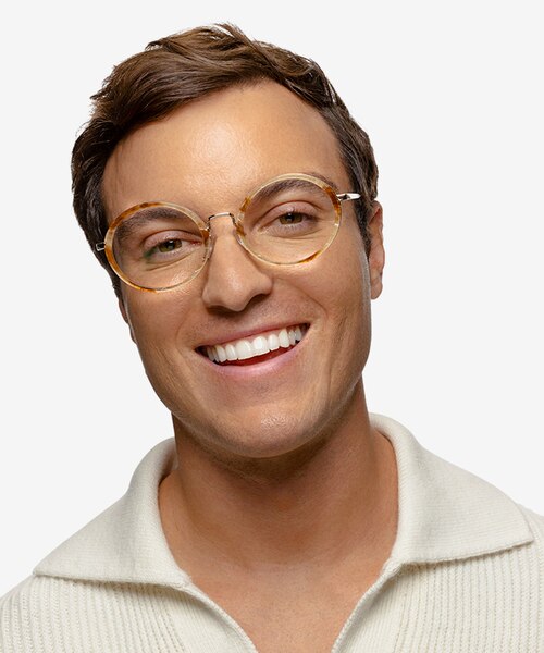 Cybele Brown Floral Gold AcetateEyeglass Frames for Men from EyeBuyDirect