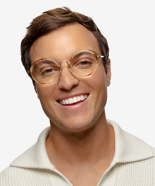 Cybele Brown Floral Gold AcetateEyeglass Frames for Men from EyeBuyDirect