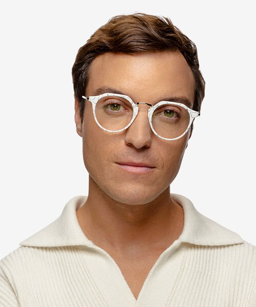 Phoebe Black White AcetateEyeglass Frames for Men from EyeBuyDirect