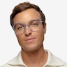 Delancey Clear Blue Purple AcetateEyeglass Frames for Men from EyeBuyDirect