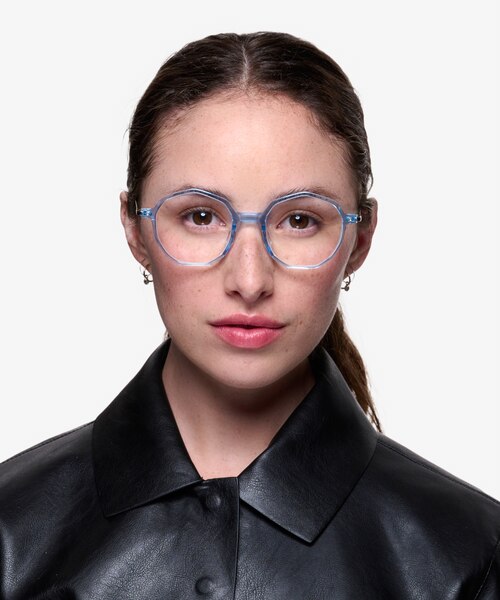 Carmelo Clear Blue AcetateEyeglass Frames for Women from EyeBuyDirect