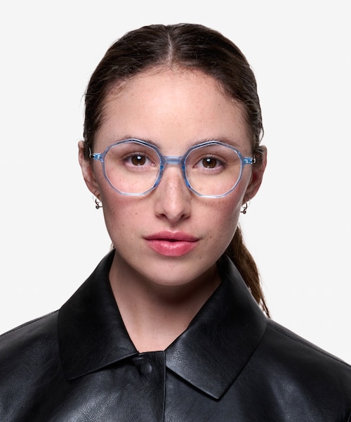 Carmelo Clear Blue AcetateEyeglass Frames for Women from EyeBuyDirect