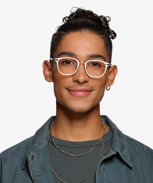 Terra White AcetateEyeglass Frames for Men from EyeBuyDirect