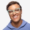 Choir Green Silver AcetateEyeglass Frames for Men from EyeBuyDirect