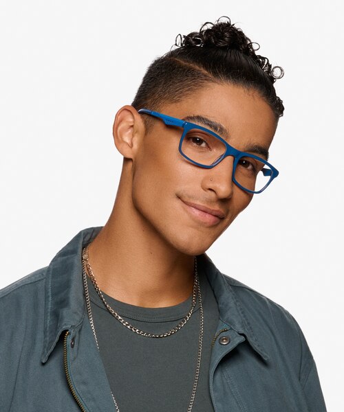 Polis Blue AcetateEyeglass Frames for Men from EyeBuyDirect