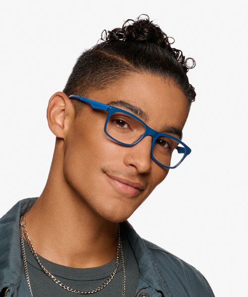 Polis Blue AcetateEyeglass Frames for Men from EyeBuyDirect