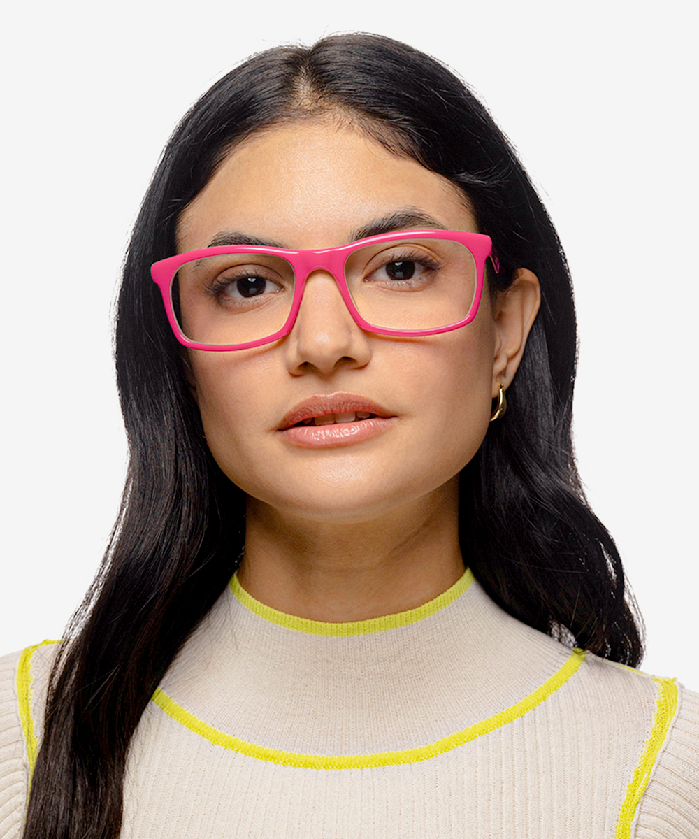 Polis Rectangle Rose Glasses for Women | Eyebuydirect