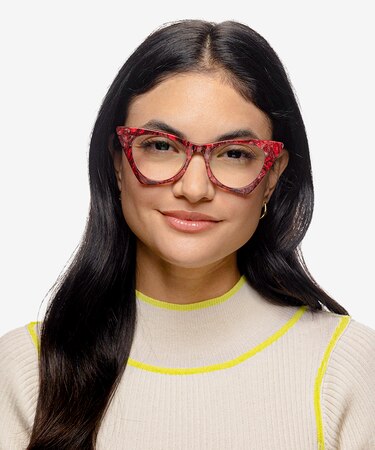 Red Floral Bengal -  Acetate Eyeglasses