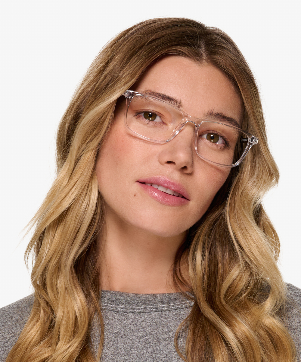 Agility Rectangle Clear Crystal Full Rim Eyeglasses 