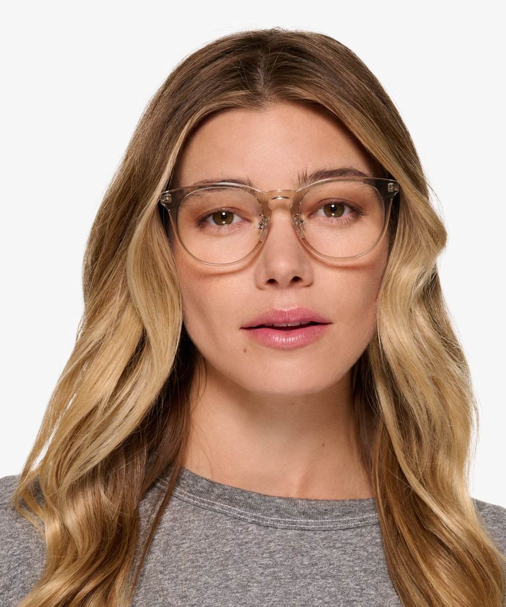 Ballet Round Crystal Brown Full Rim Eyeglasses | Eyebuydirect Canada