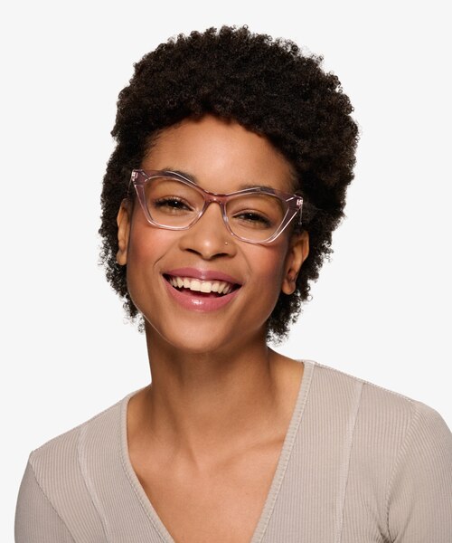 Tiffany Shiny Pink Gradient AcetateEyeglass Frames for Women from EyeBuyDirect