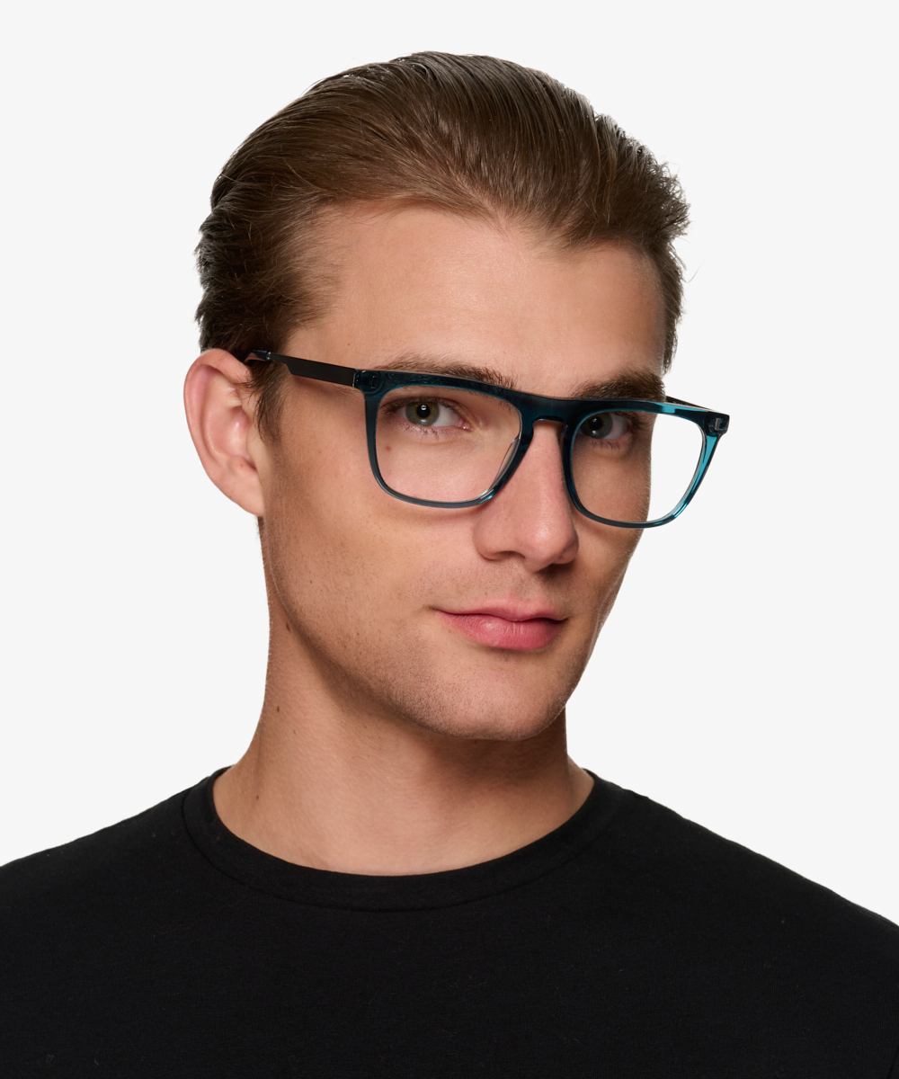 Hugh Square Blue Full Rim Eyeglasses | Eyebuydirect