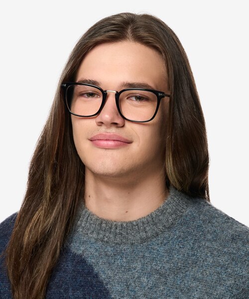 Adzo Black AcetateEyeglass Frames for Men from EyeBuyDirect